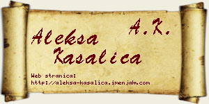 Aleksa Kasalica vizit kartica